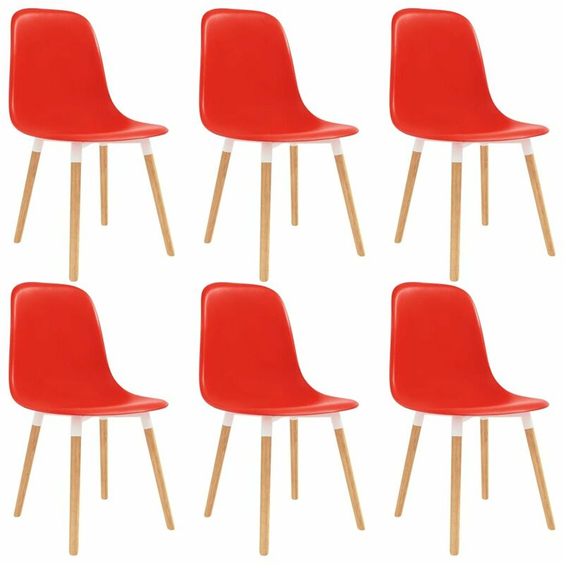 

Happyshopping - Sillas de comedor 6 unidades plastico rojo