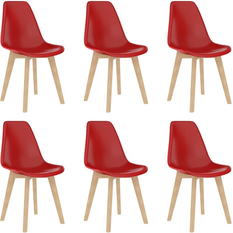 

Sillas de comedor 6 unidades plástico rojo