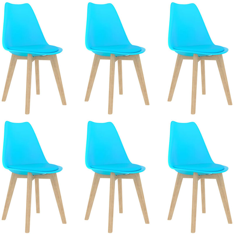 

Sillas de comedor 6 unidades plástico azul - Azul