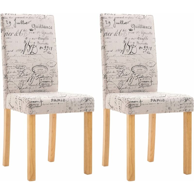 

vidaXL Sillas de Comedor Tela 2 Unidades Crema - Crema