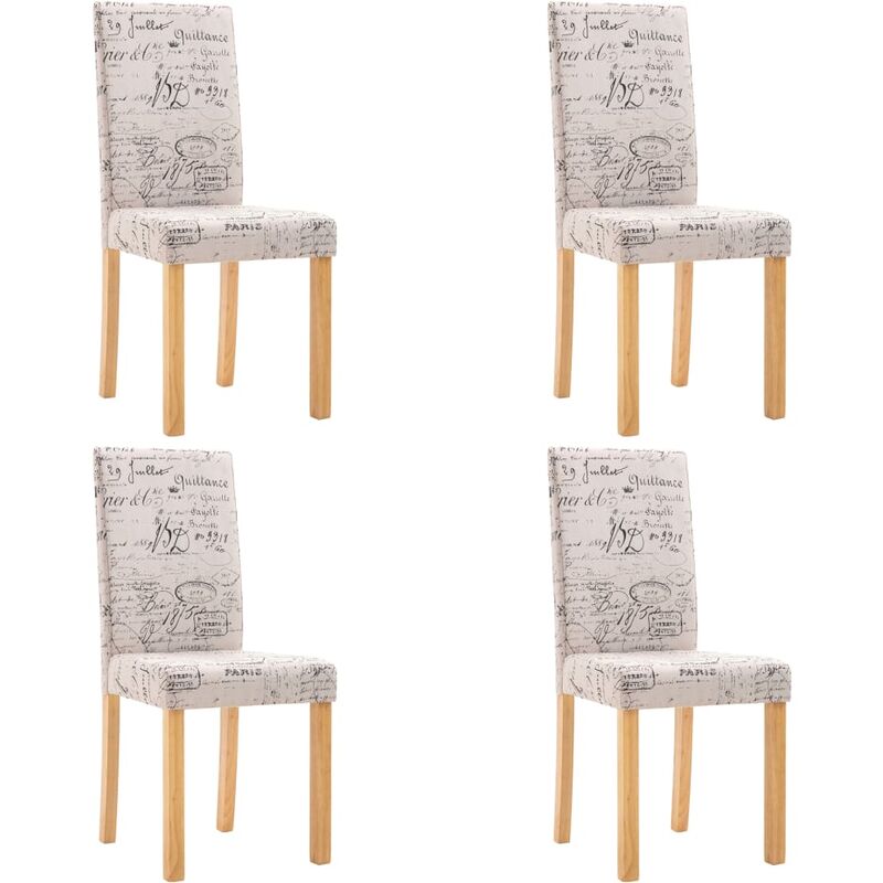 

vidaXL Sillas de Comedor Tela 4 Unidades Crema - Crema