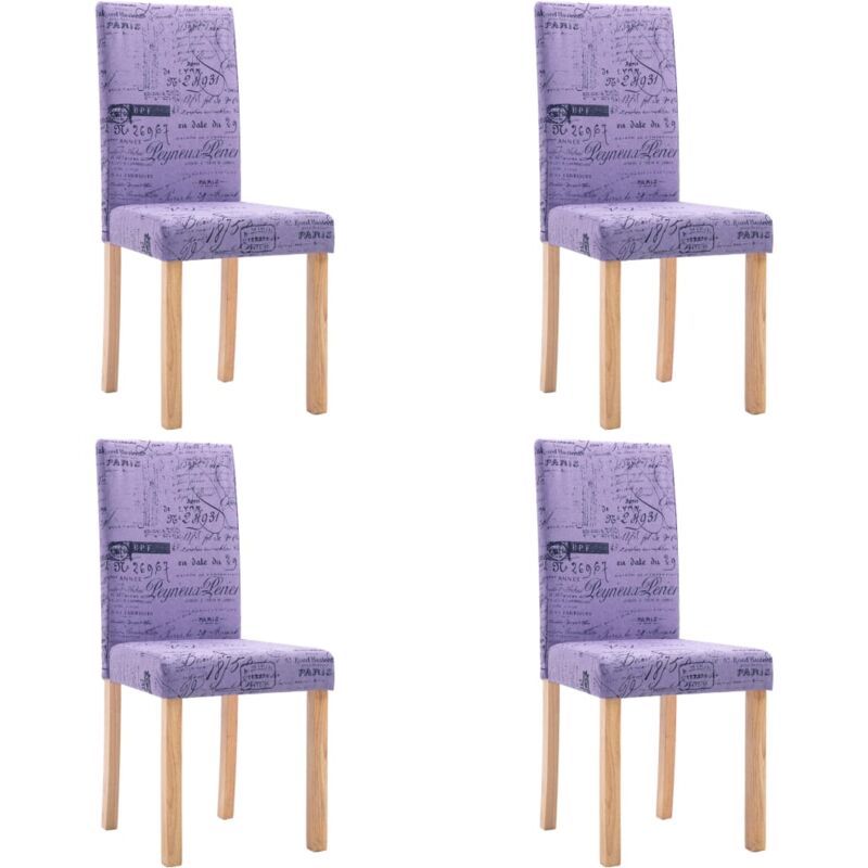 

vidaXL Sillas de Comedor Tela 4 Unidades Moradas - Púrpura
