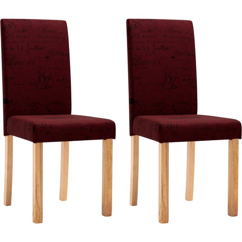 

vidaXL Sillas de Comedor Tela 2 Unidades Vino Tinto - Rojo