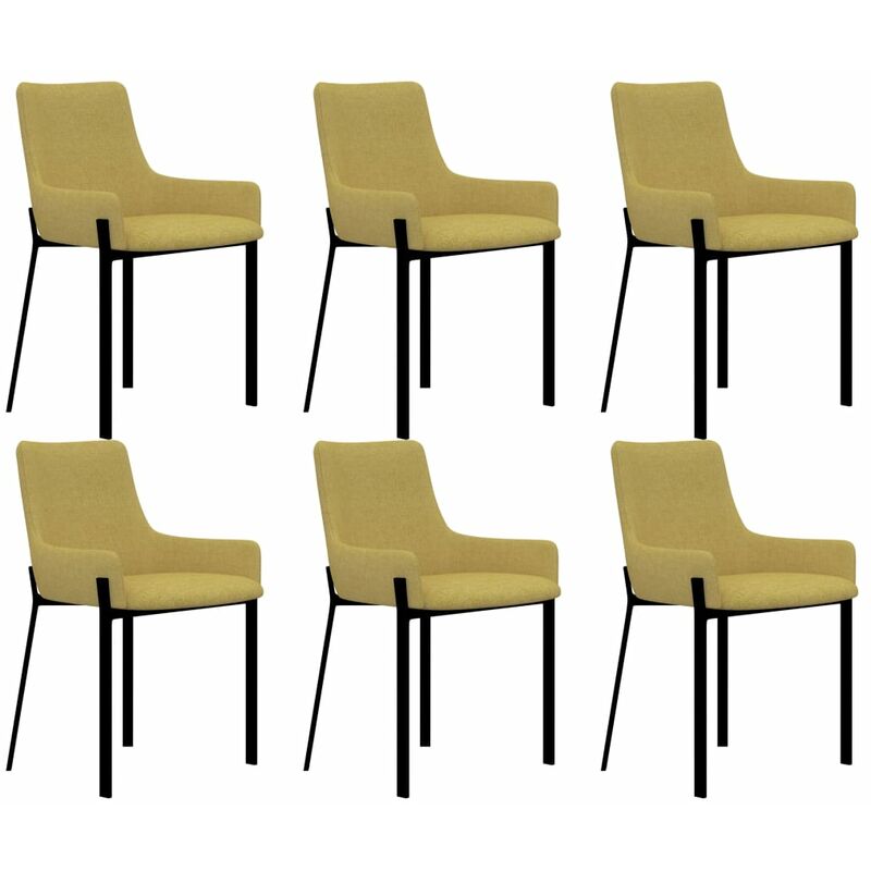 

Sillas de comedor 6 unidades tela amarilla
