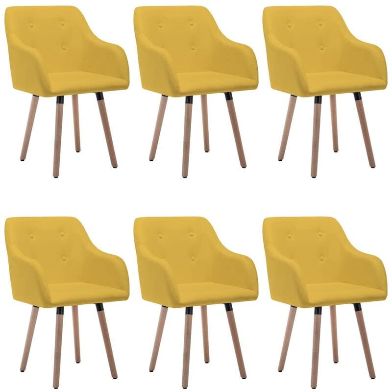 

Sillas de comedor 6 unidades tela amarillo mostaza