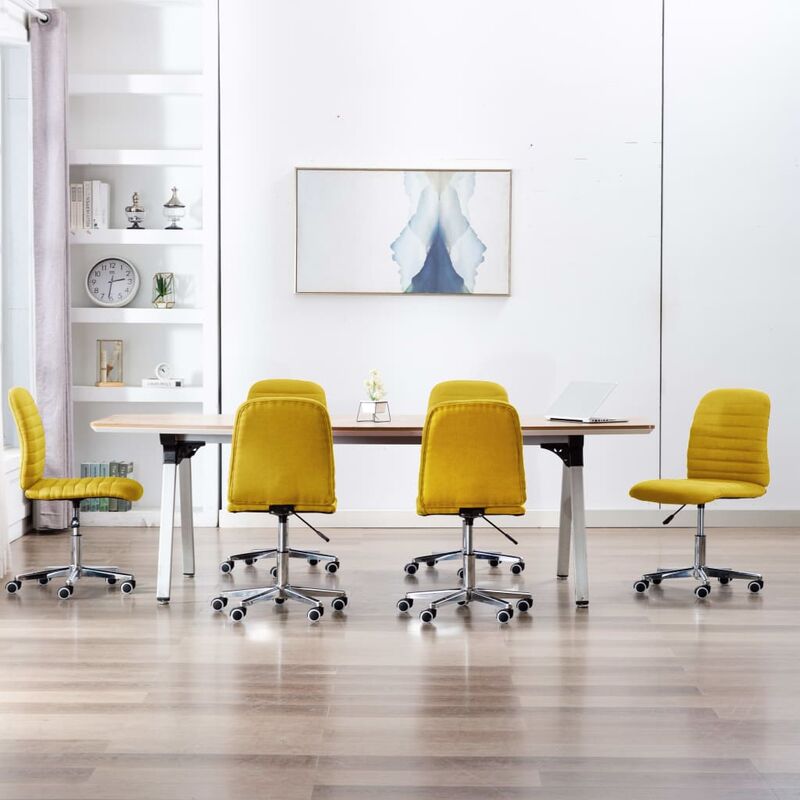 

Sillas de comedor 6 unidades tela amarillo mostaza