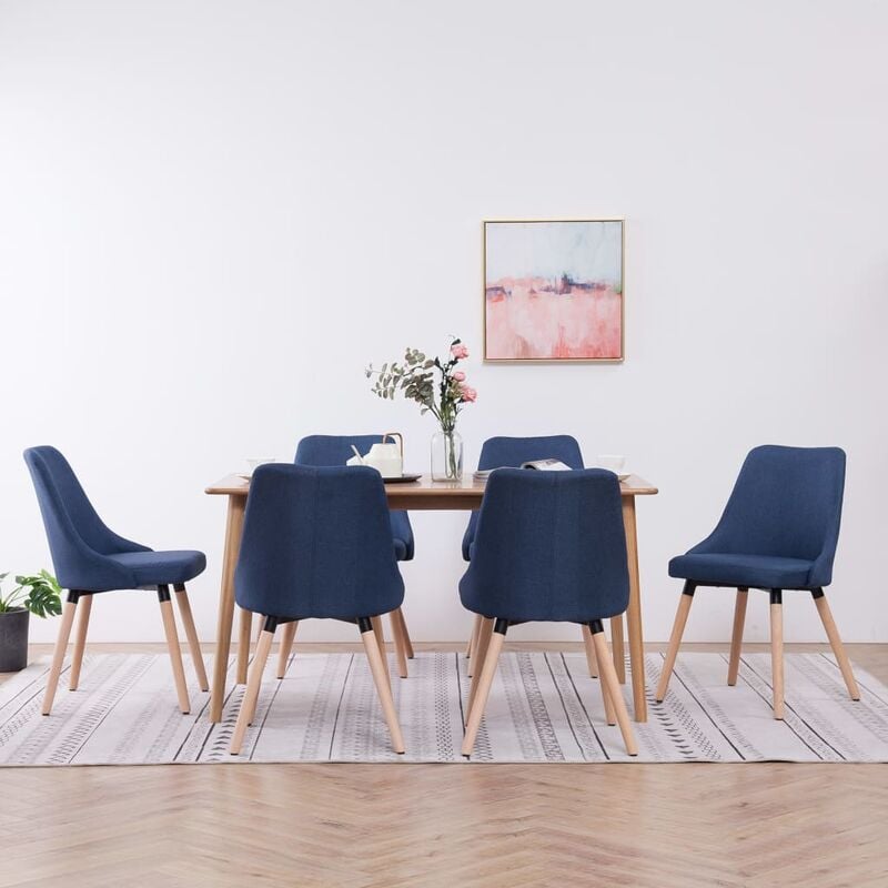 

Sillas de comedor 6 unidades tela azul