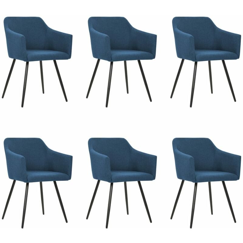 

Sillas de comedor 6 unidades tela azul