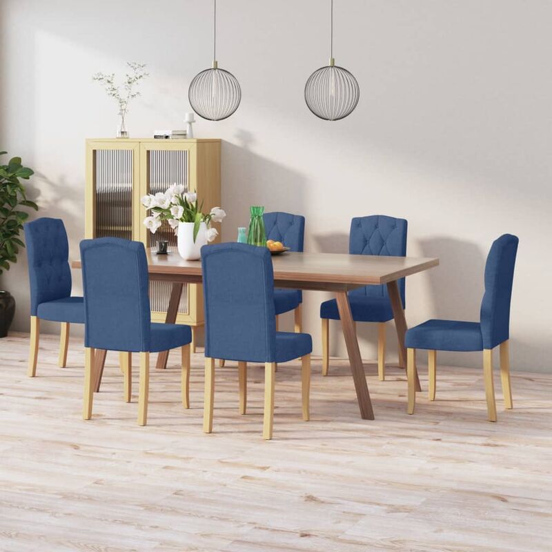 

Sillas de comedor 6 unidades tela azul