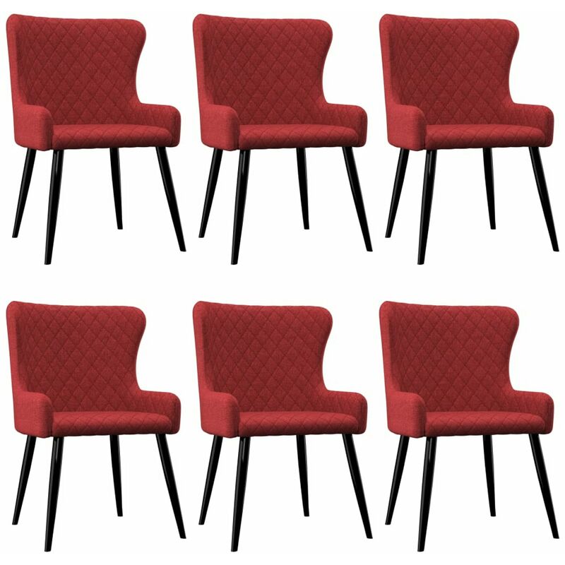 

Sillas de comedor 6 unidades tela burdeos
