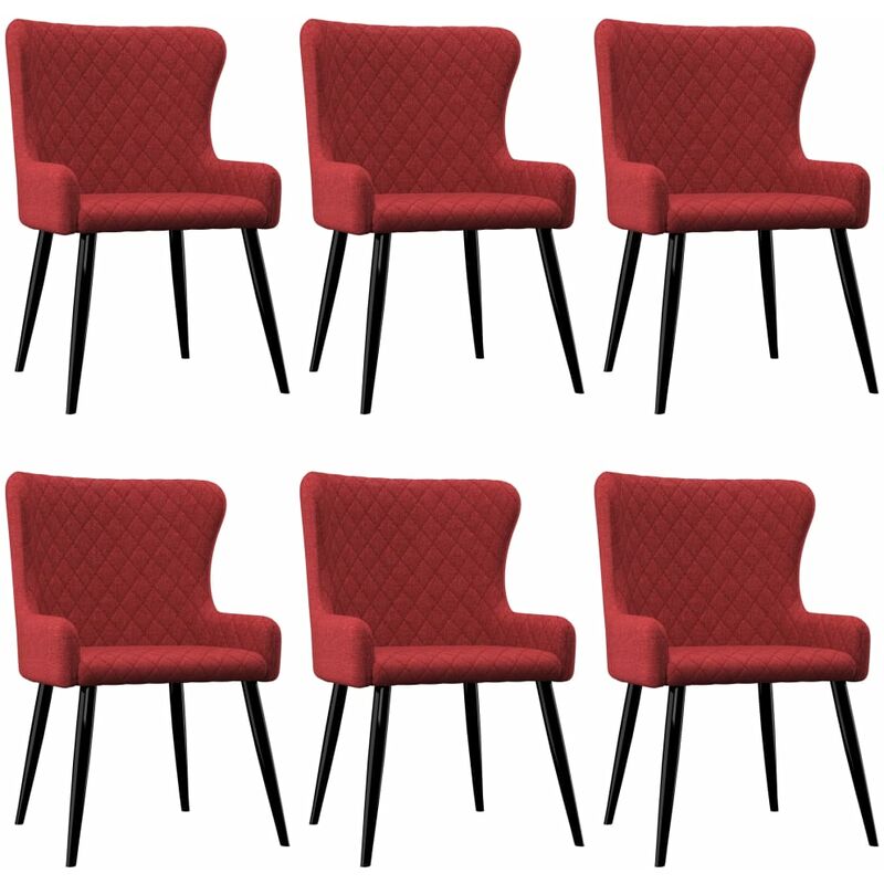 

Sillas de comedor 6 unidades tela burdeos - Rojo