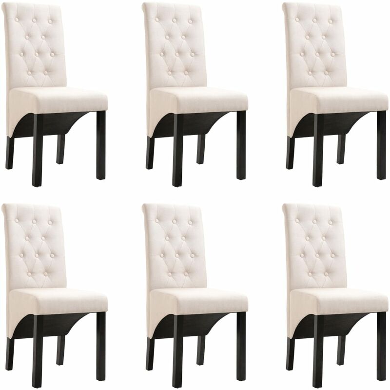 

Sillas de comedor 6 unidades tela color crema