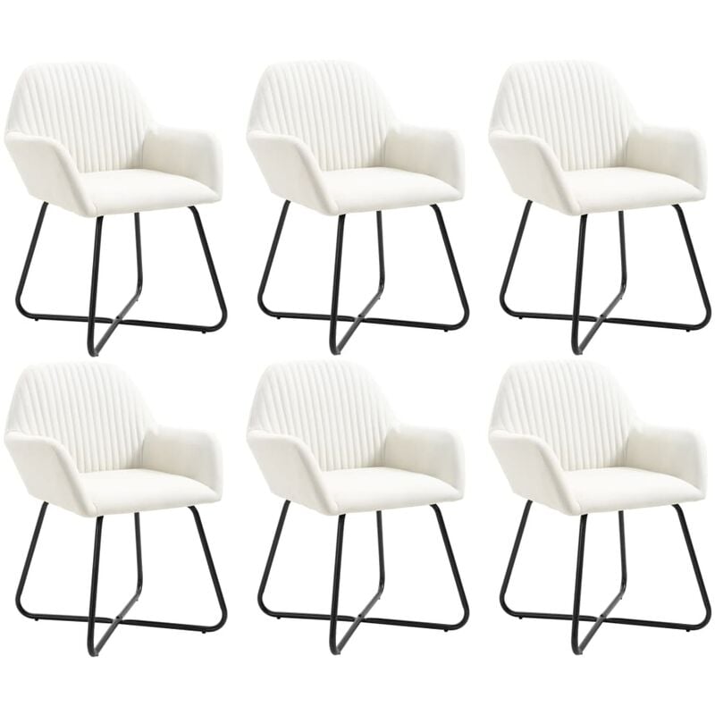 

BHD - Sillas de comedor 6 unidades tela color crema