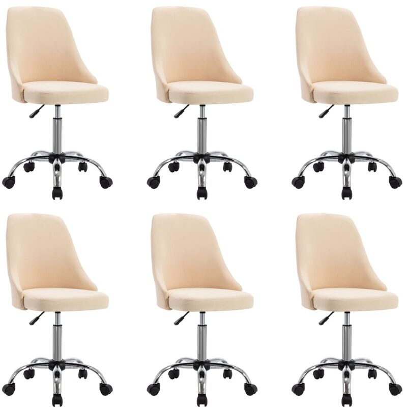 

Sillas de comedor 6 unidades tela color crema