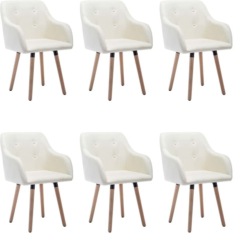 

Sillas de comedor 6 unidades tela color crema