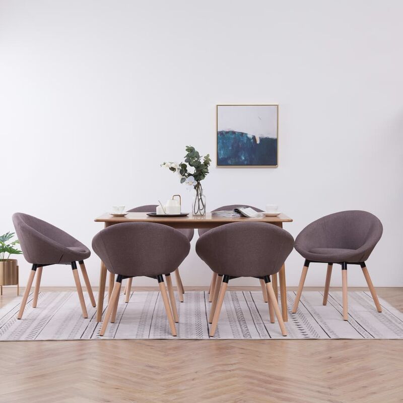 

Sillas de comedor 6 unidades tela color gris topo