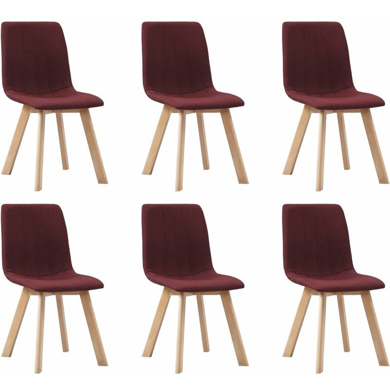 

Sillas de comedor 6 unidades tela color vino tinto