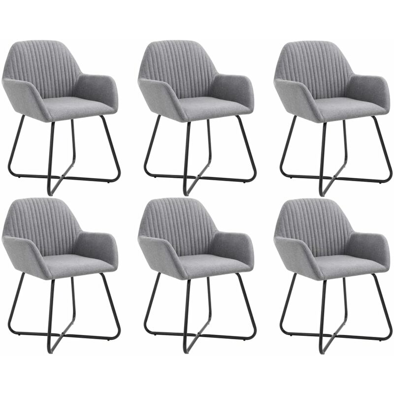 

Sillas de comedor 6 unidades tela gris claro