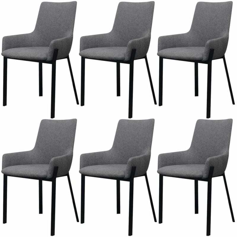 

Sillas de comedor 6 unidades tela gris claro