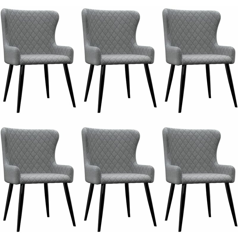 

Sillas de comedor 6 unidades tela gris claro