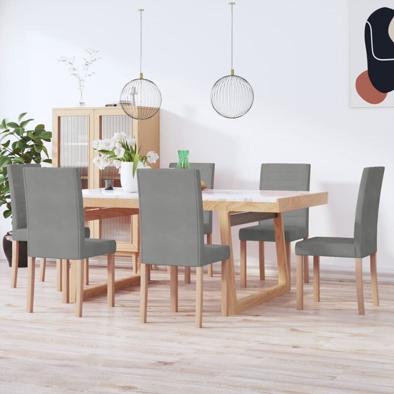 

Sillas de comedor 6 unidades tela gris claro