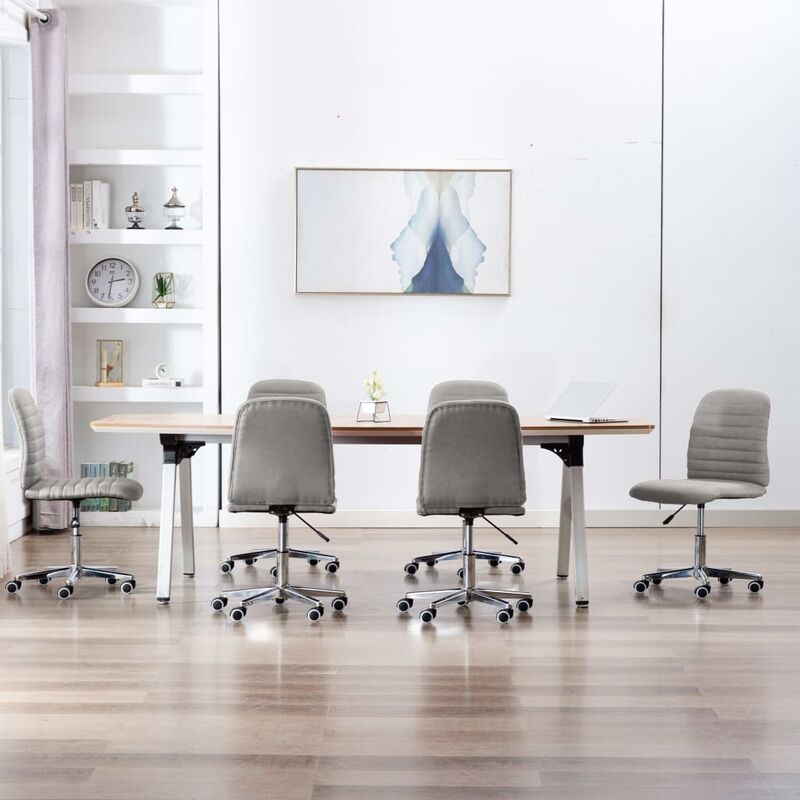 

Sillas de comedor 6 unidades tela gris claro - Gris