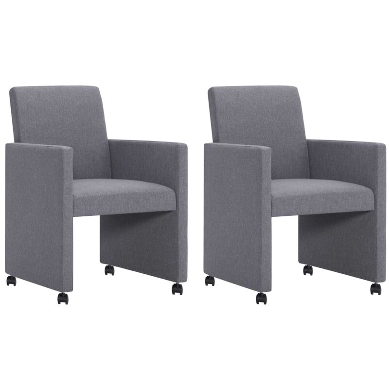 

vidaXL Sillas de Comedor de Tela 2 Unidades Gris Claro - Gris