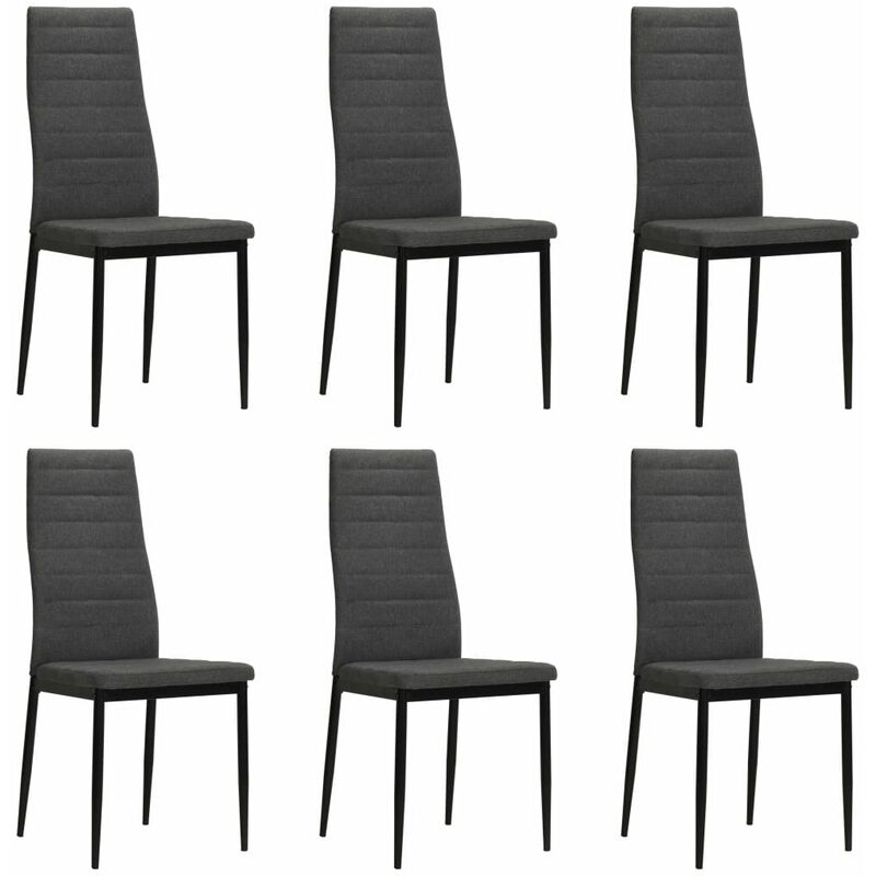 

Sillas de comedor 6 unidades tela gris oscura