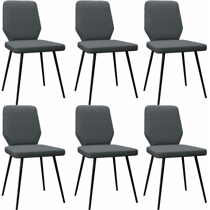 

Sillas de comedor 6 unidades tela gris oscura