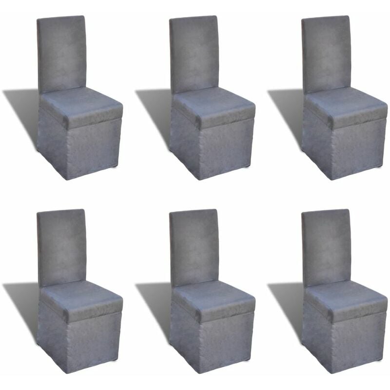 

Sillas de comedor 6 unidades tela gris oscura