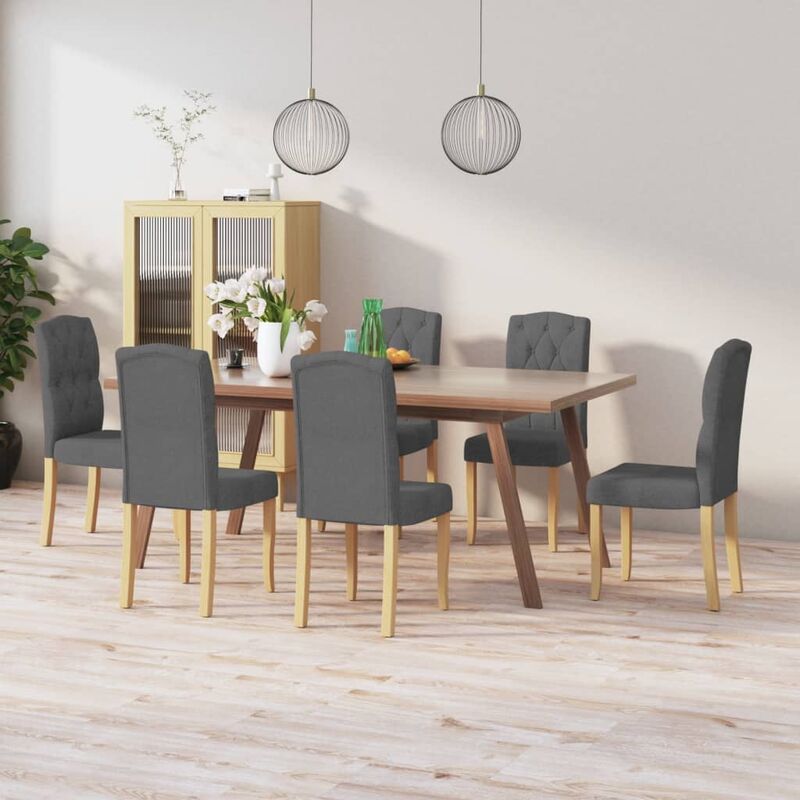 

Sillas de comedor 6 unidades tela gris oscura