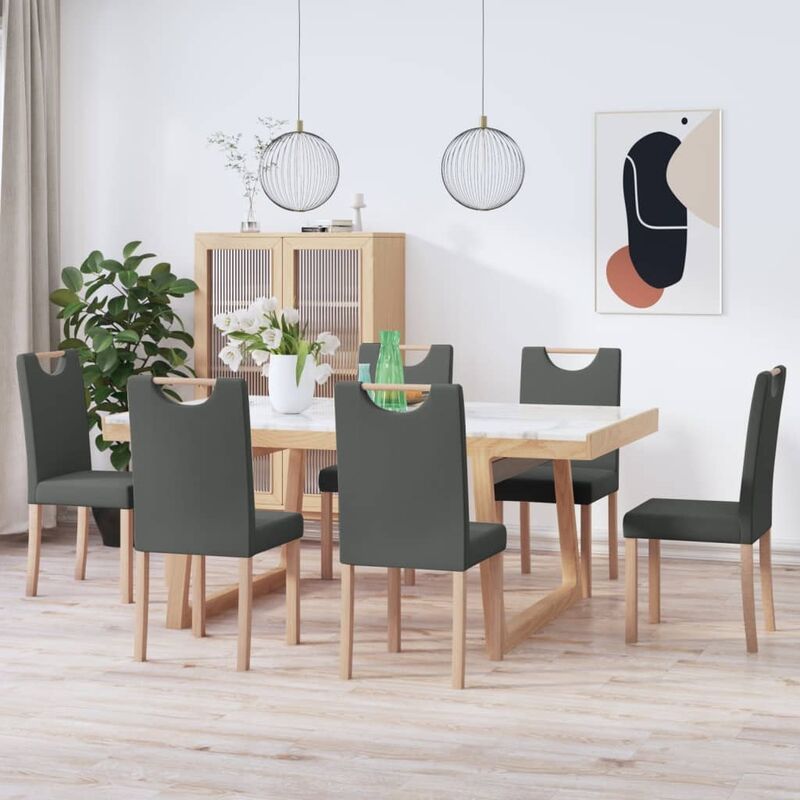 

Sillas de comedor 6 unidades tela gris oscuro