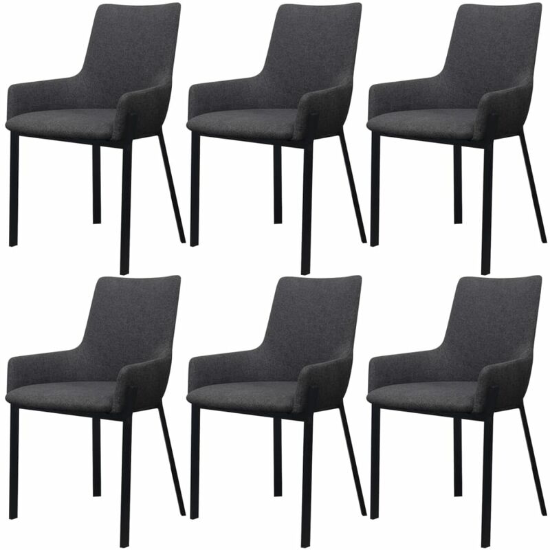 

Sillas de comedor 6 unidades tela gris oscuro - Gris
