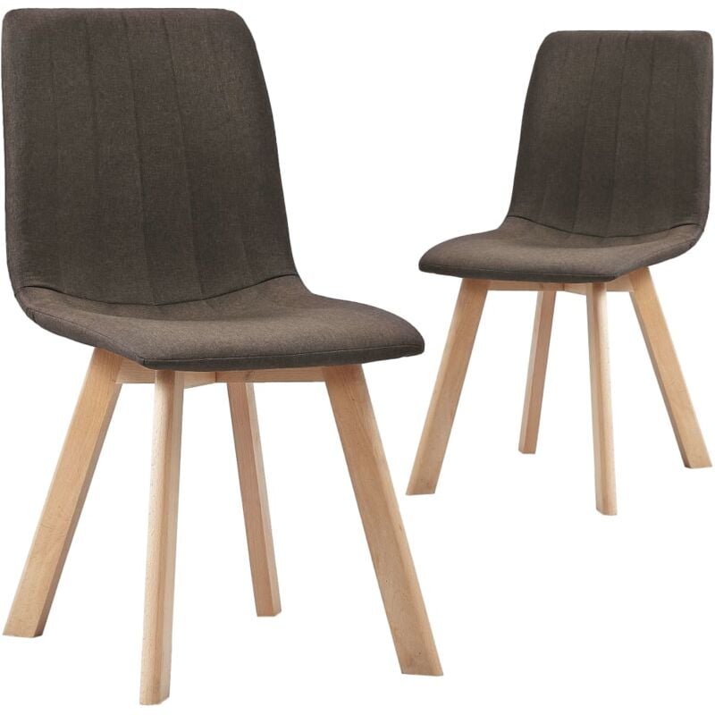 

vidaXL Sillas de Comedor Tela 2 Unidades Marrón - Marrón