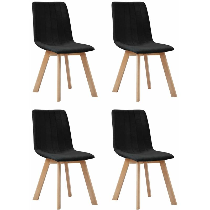 

vidaXL Sillas de Comedor Tela 4 Unidades Negro - Negro