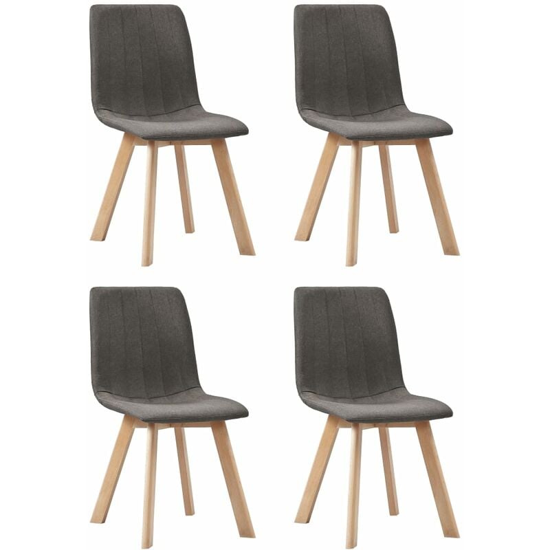 

vidaXL Sillas de Comedor Tela 4 Unidades Gris Topo - Gris Topo