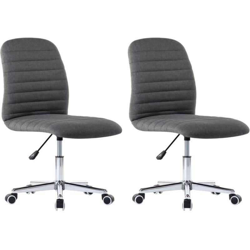 

vidaXL Sillas de Comedor 2 Unidades Tela Gris Oscuro - Gris