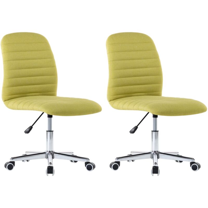 

vidaXL Sillas de Comedor 2 Unidades Tela Verde - Verde
