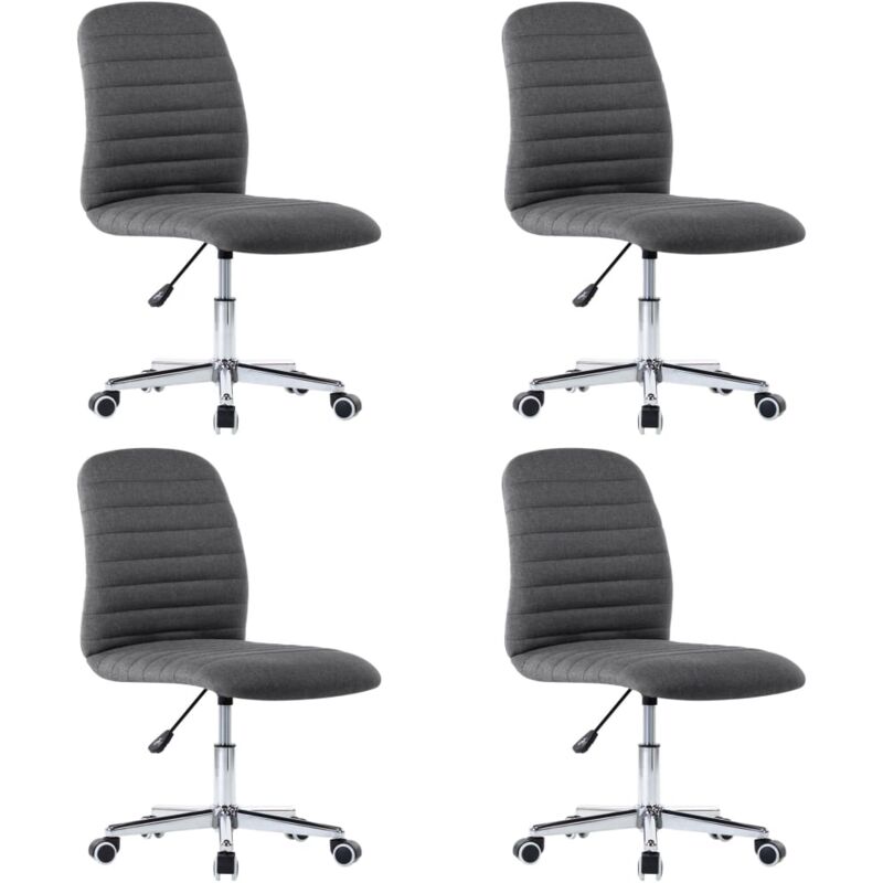 

vidaXL Sillas de Comedor 4 Unidades Tela Gris Oscuro - Gris