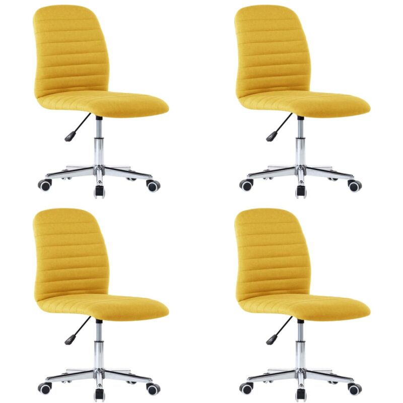 

vidaXL Sillas de Comedor 4 Unidades Tela Amarillo Mostaza - Amarillo