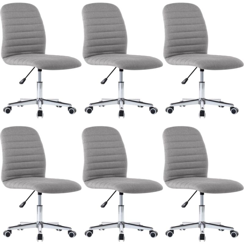

Sillas de Comedor 6 Unidades Tela Gris Claro - Gris - Vidaxl