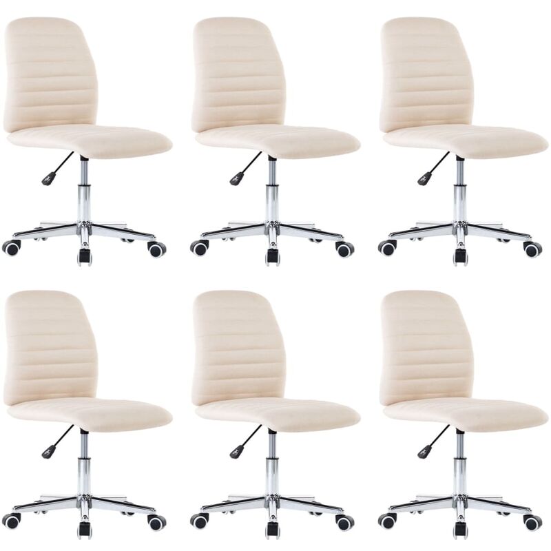 

Sillas de Comedor 6 Unidades Tela Crema - Crema - Vidaxl