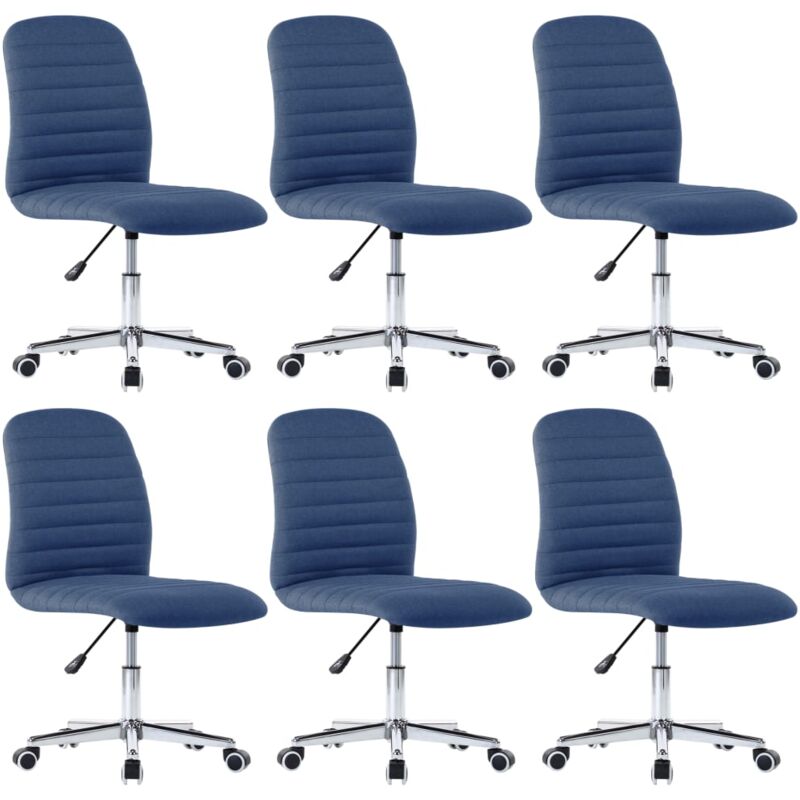 

vidaXL Sillas de Comedor 6 Unidades Tela Azul - Azul
