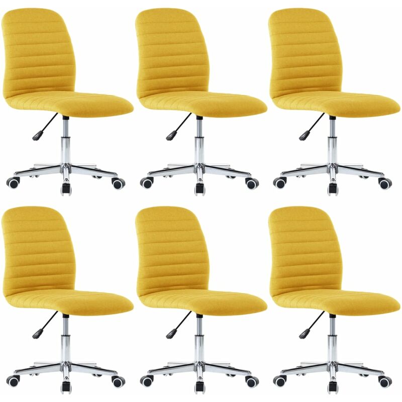 

vidaXL Sillas de Comedor 6 Unidades Tela Amarillo Mostaza - Amarillo