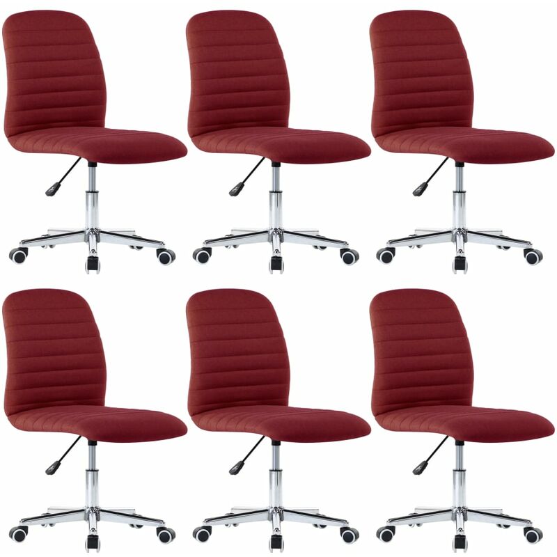 

Sillas de Comedor 6 Unidades Tela Vino Tinto - Rojo - Vidaxl