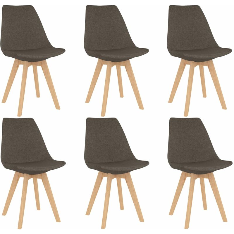 

Sillas de comedor 6 unidades tela gris taupe