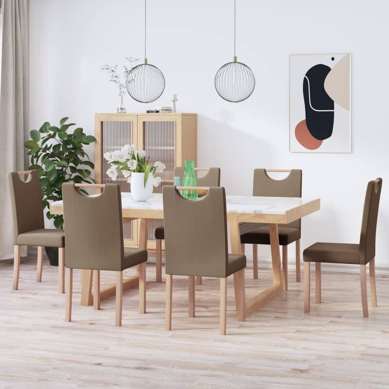 

Sillas de comedor 6 unidades tela gris taupe