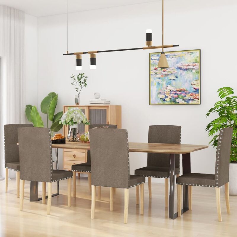 

Sillas de comedor 6 unidades tela gris taupe