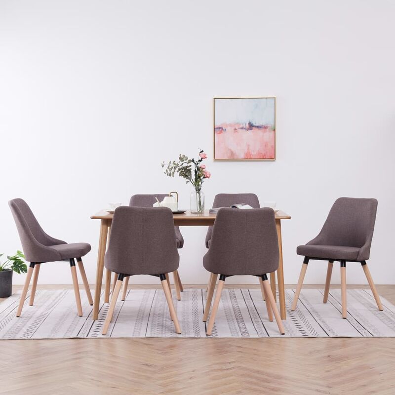 

Sillas de comedor 6 unidades tela gris topo