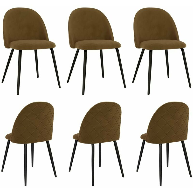 

Sillas de comedor 6 unidades tela marron